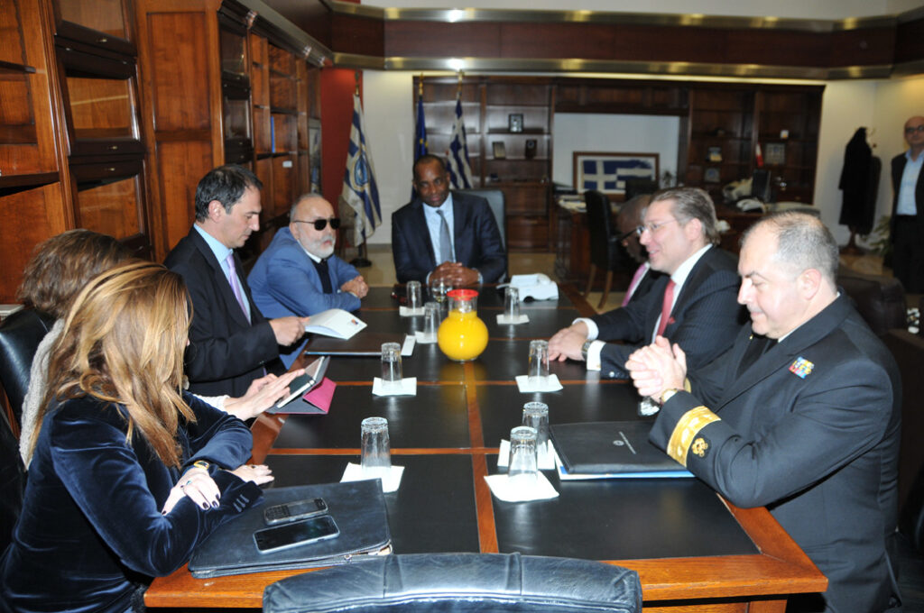 Roosevelt Skerrit, Dominica's PM meets Mr. Panagiotis Kouroumplis, Minister of Maritime Affairs