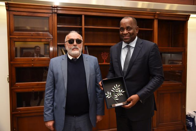 Roosevelt Skerrit, Dominica's PM meets Mr. Panagiotis Kouroumplis, Minister of Maritime Affairs